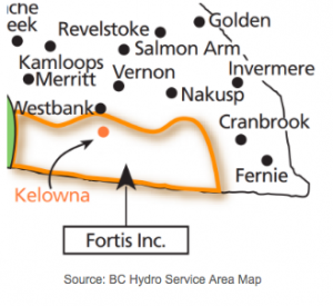 Fortis BC servicing area; The area where the Fortis BC net metering program is in effect.